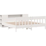  Krevet s regalom z knjige bez madraca bijeli 200x200cm borovina | shoptok.hr