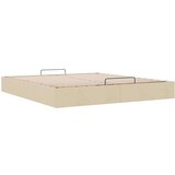 vidaXL Otomanski posteljni okvir brez vzmetnice krem 200x200 cm blago, (21670792) | Shoptok.si