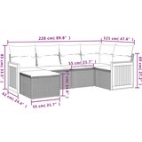  6-dijelni set vrtnih sofa s jastucima bež od poliratana | shoptok.hr