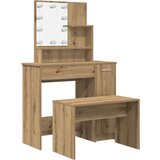 vidaXL Garnitura toaletne mize z LED-om artisan hrast inženirski les | Shoptok.si