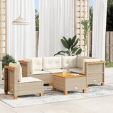 Maison Chic Seti vrtnega pohištva - Vrtna garnitura - Vrtni pohištvo set 6-delna z blazinami bež poli ratan, (21813103) | Shoptok.si