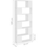 vidaXL ormarić za knjige / sobna pregrada bijeli 80x24x186 cm iverica | shoptok.hr