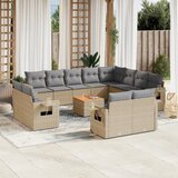  13-dijelni set vrtnih sofa s jastucima poliratan Bež | shoptok.hr