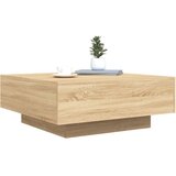 vidaXL Stolić za kavu s LED svjetlima boja hrasta sonome 80x80x31 cm | shoptok.hr