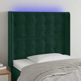  LED uzglavlje tamnozeleno 83x16x118/128 cm baršunasto | shoptok.hr
