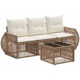 vidaXL Vrtna sedežna garnitura 4 pcs Bež in smetanasto bela poli ratan, (5000271606) | Shoptok.si