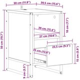 vidaXL Noćni ormarić 2 pcs Sonoma 39,5 x 30 x 50 cm Konstruirano drvo | shoptok.hr