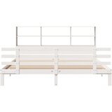 vidaXL Knjižna postelja brez vzmetnice bela 200x200 cm trdna borovina | Shoptok.si