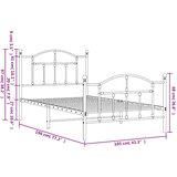  Metalni okvir kreveta uzglavlje i podnožje crni 100x190 cm | shoptok.hr