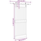  Klizna vrata NARVIK Prirodna i crna 85 x 210 cm (152,5 cm) | shoptok.hr