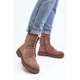 Boto WD1 Women's Zip-Up Booties Dark Beige Ninsuni | shoptok.hr