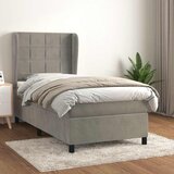 Box spring krevet s madracem svjetlosivi 80 x 200 cm baršunasti | shoptok.hr