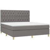  box spring s madracem LED tamnosivi 160x200 cm tkanina | shoptok.hr