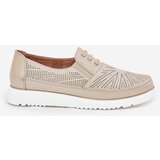 EVENTO Boto Women's Slip-On Perforated Shoes Gold Azethia | Shoptok.si