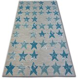 RugsX Preproge Preproga LISBOA 27219/754 Zvezde Turkizna 200x290 cm Modra | Shoptok.si