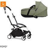Stokke Ogrodje vozička white frame z new born shell Yoyo® olive | Shoptok.si