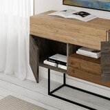 Marckeric Smeđa/u prirodnoj boji niska komoda u dekoru hrasta 145x82 cm Titan – | shoptok.hr