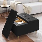  Otoman za pohranu s jastukom Crna 80 x 80 x 45 cm Umjetna koža | shoptok.hr