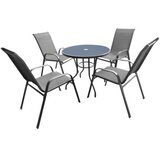  GARDEN LINE Vrtni set, okrugli stol s 4 stolicama – siva | shoptok.hr