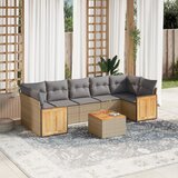  8-dijelni set vrtnih sofa od poliratana s jastucima bež | shoptok.hr