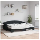 vidaXL Izvlečna dnevna postelja z vzmetnico črna 80x200 cm b Cene