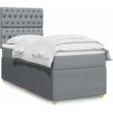  Okvir kreveta s oprugama i madrac svjetlosivi 90x200cm tkanina | shoptok.hr