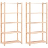 vidaXL stojalo s policami 5-nadstropno 2 kosa 80x38x170cm borovina Cene