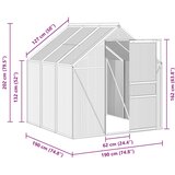  Staklenik s okvirom antracit 3,61 m² aluminijski | shoptok.hr