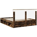  Okvir za krevet s uzglavljem Dimljeni hrast 160 x 200 cm | shoptok.hr