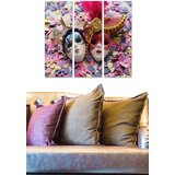 Wallity MDF1138876 multicolor decorative mdf painting (3 pieces) Cene