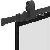  Klizna vrata s priborom crna 90 x 205 cm od ESG stakla | shoptok.hr