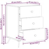  Noćni ormar Hrast artisan 43 x 41 x 66 5 cm Konstruirano drvo | shoptok.hr
