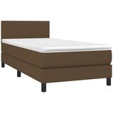  Krevet box spring s madracem LED tamnosmeđi 100x200 cm tkanina | shoptok.hr