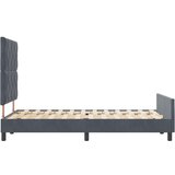 vidaXL Postelja Temno Siva 120x200 cm Velur | Shoptok.si