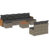  10-dijelni set vrtnih sofa od poliratana s jastucima sivi | shoptok.hr