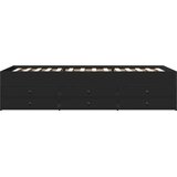 vidaXL Dnevna postelja s predali črna 100x200 cm inženirski les | Shoptok.si