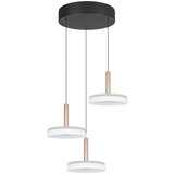  Črno-bela in zlata LED zatemnitvena viseča svetilka s steklenim senčilom ø 35 cm Celeste – Cene