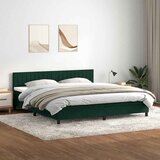 Box Spring krevet s madracem i LED tamno zeleni 180x220 cm baršun | shoptok.hr