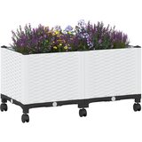  Vrtni saksija s kotačima Bijela 80 x 40 x 48 cm PP | Eponuda.com