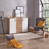 Mömax komoda ina 03, barva hrasta, bela | Shoptok.si