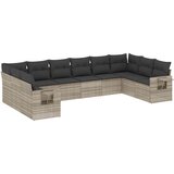 10-dijelni set vrtnih sofa poliratan s jastucima svijetlosivi | shoptok.hr