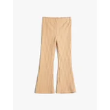 Koton Girls Ribbed Elastic Waist Flare Trousers