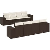  9-dijelni set vrtnih sofa s jastucima poliratan smeđi | shoptok.hr
