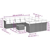  12-dijelni set vrtnih sofa od poliratana s jastucima crni | shoptok.hr