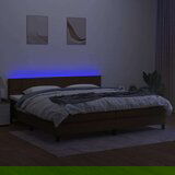  Krevet box spring s madracem LED tamnosmeđi 200x200 cm tkanina | shoptok.hr