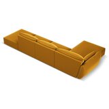 Mazzini Sofas Gorčično rumena žametna kotna sedežna garnitura z ležalnikom (levi kot) Vanda – | Shoptok.si