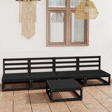 Maison Chic Seti vrtnega pohištva - Vrtna garnitura - Vrtni pohištvo set 5-delna črna trdna borovina, (21817713) | Shoptok.si