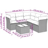  6-dijelni set vrtnih sofa s jastucima bež od poliratana | shoptok.hr