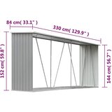  Vrtna ostava za drva od pocinčanog čelika 330x84x152 cm siva | shoptok.hr