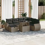 Maison Chic Seti vrtnega pohištva - Vrtna garnitura - Vrtni pohištvo set 8-delna z blazinami siv poli ratan, (21797801) | Shoptok.si